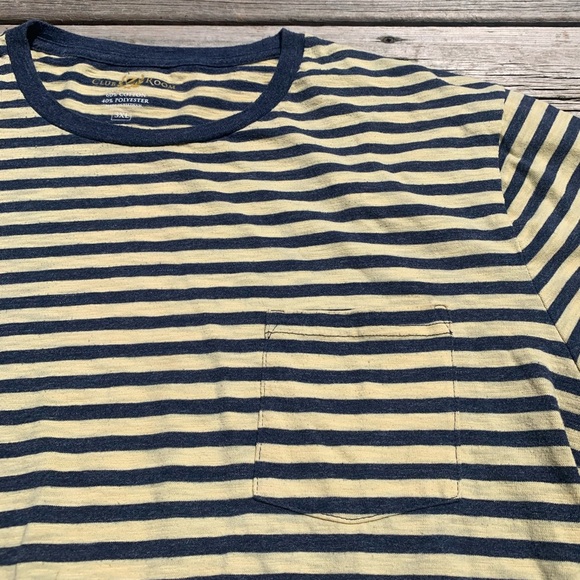 💜 Club Room Striped T-Shirt Navy & Yellow 3XL - Picture 3 of 6